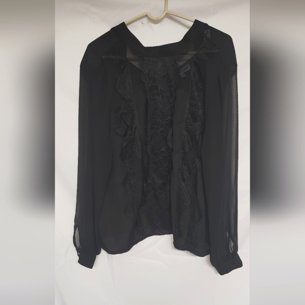 Jennifer Lopez Elegant Black Lace Women's Top